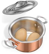 Macevia Mini Panela de Molho com Tampa, Aquecedor de Manteiga de Cobre Café Aquecedor de Leite Mini Manteiga P...