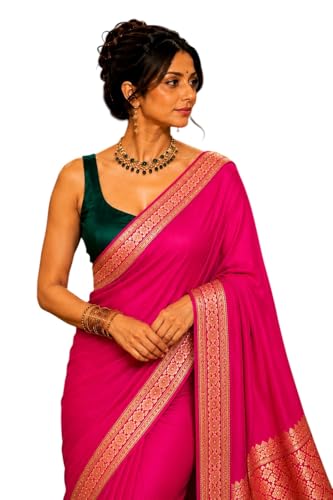 Image of Women's Glory Banarasi Satin Silk Saree for Women.