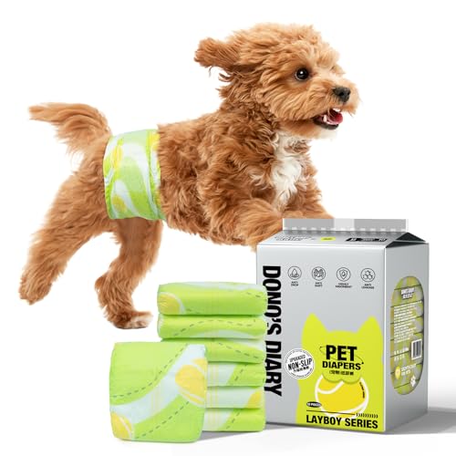 Image of Dono Dog Diapers Male 60ct, Disposable Non-Slip Male Dog Wraps, Super Absorbent Puppy Diapers with Rapid-Dry Technology, Wetness Indicator, Leak-Proof Doggie Pampers, X-Small