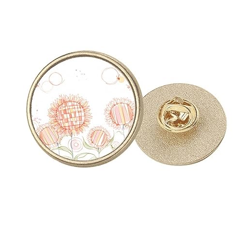 Broche fleur tournesol en métal doré peint à la main fait main chic Hybee M