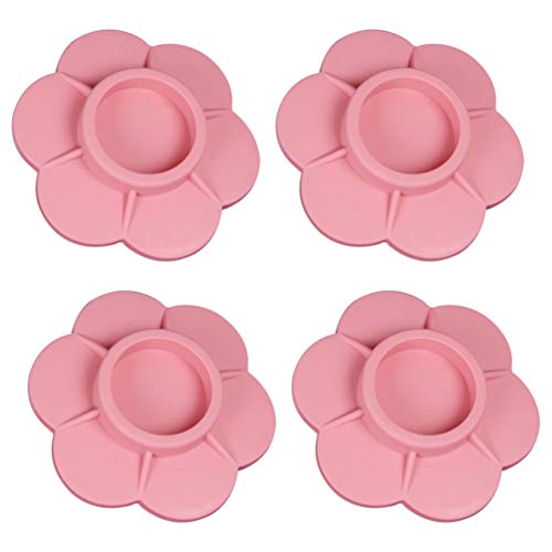 Mobestech Protetor de piso para pés de cadeira de silicone com 4 peças, almofadas em formato de flor