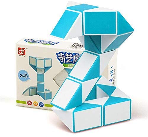 Image of D ETERNAL All ages Qiyi Snake 24 Blocks Geometric Brain Teaser Ruler Cube Wedges Twist Puzzle Toy (Snake Cube)