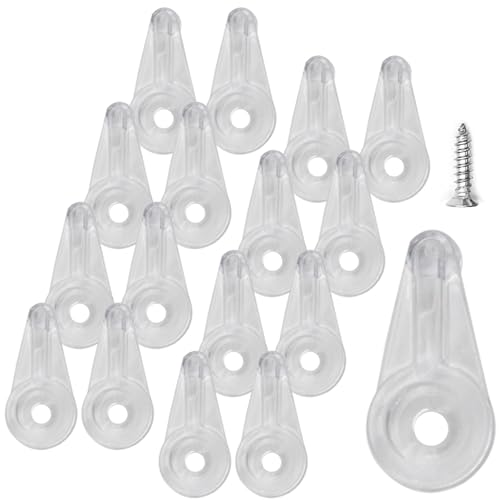 Image of 25pcs Mirror Hanging Clips, Glass Retainer Clips, Plastic Mirror Mounting Clips Hanging Hardware for Fixing Window Glass Cabinet Door (Clear)