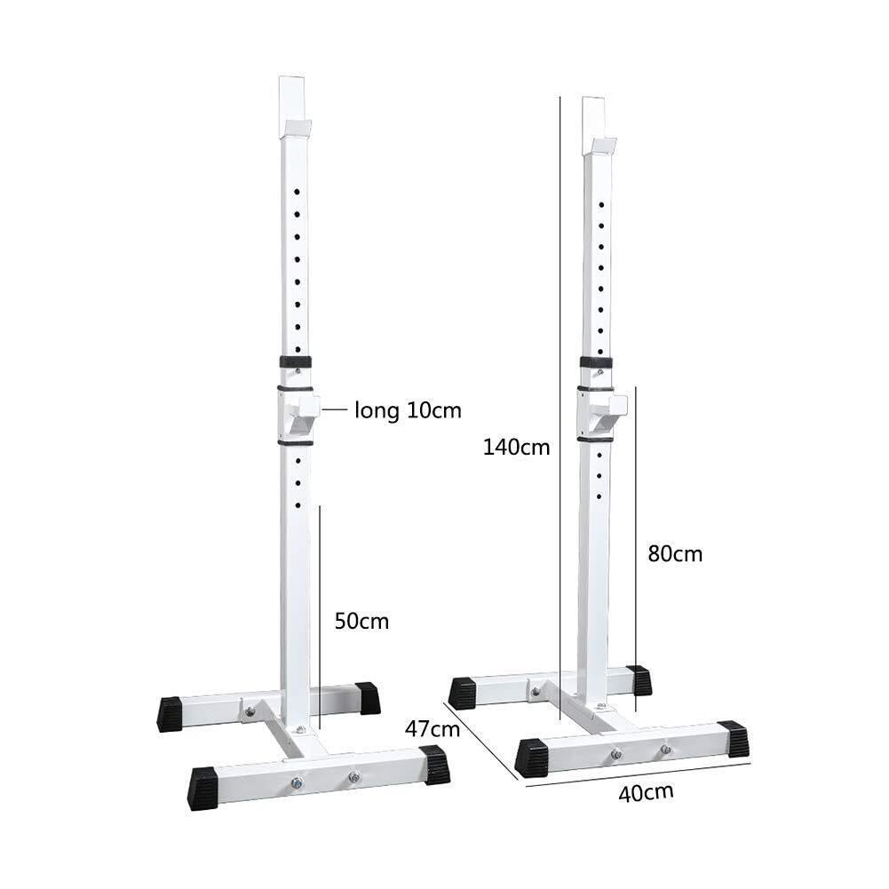 Rack de sentadillas resistente, soporte ajustable multifunción para barra de pesas para gimnasio en casa, estructura de acero con almohadillas antideslizantes para los pies, equipo de entrenamiento d