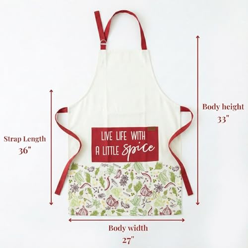 Image of 100% Cotton Unisex Apron - Adjustable Neck Straps, Vibrant Print, Reinforced Stitching, Multipurpose& Deep Pocket - for Cooking, Catering, Gardening, Painting-Printed Aprons