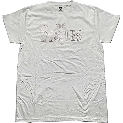 The Beatles Drop T Logo Official Tee T-Shirt Mens Unisex (XX-Large) White