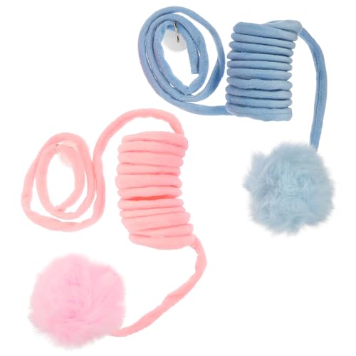 SEWACC 2個 ウサギのヘアボールおもちゃ 子猫のおもちゃ 家 面白い猫のお