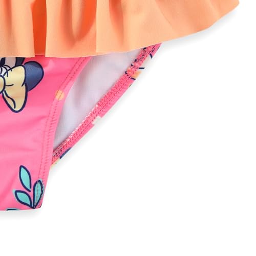 Image of Disney Minnie Mouse Girls UPF 50+ Long Sleeve Rash Guard and Bikini 2-Piece Swimsuit Set for Big Kids