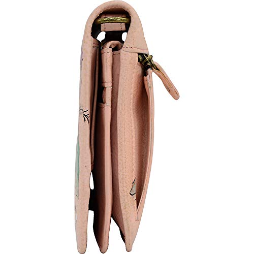 Anna by Anuschka Women’s Hand-Painted Genuine Leather Flap Organizer Wallet - Vintage Garden4