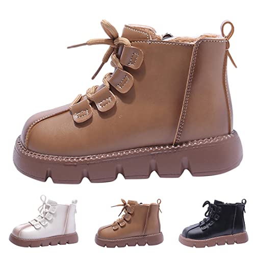 Fashion Winter Children Boots For Boys And Girls Bon Slip Thick Soles Flat Bottoms Side Zippers Plush Warm E Girl Boots3