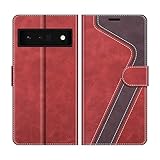 mobesv custodia google pixel 6 pro 5g, cover a libro google pixel 6 pro 5g, custodia in pelle google pixel 6 pro 5g magnetica cover per google pixel 6 pro 5g, elegante rosso