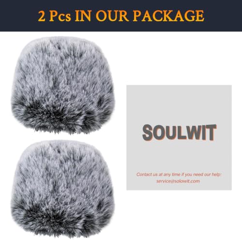 Image of SOULWIT 2Pcs Furry Pop Filter for Blue Yeti Nano - Black
