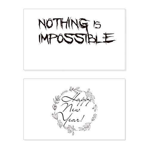 Tarjeta de felicitación de Año Nuevo con lema inspirador para compartir deseos inolvidables