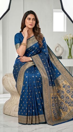 Image of C J Enterprise Women's Banarasi Saree Pure Kanjivaram Style Silk Saree With Blouse Piece for Wedding (Pari-160)