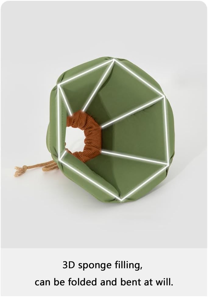 Soft Cat Cone, Adjustable Recovery Collar After Surgery Cone of Shame Alternative for Cats Kittens and Puppies,Yellow,S