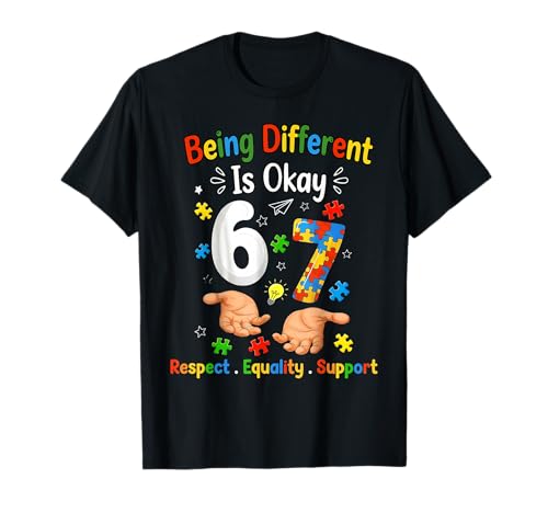 Six Seven Autism Awareness 67 Men Women Kids Boys Autism T-Shirt