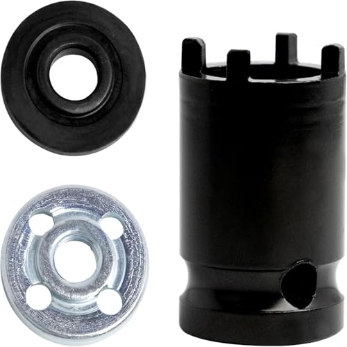 Ptazucv Angles Grinder Socket Electric Wrench Set-4 Pronged Spanner- Include Angle Grinder Socket Wrench & 2 Pcs M10 Angle Grinder Nuts-For Quick Flange Nut Removal Power Tool Maintenance