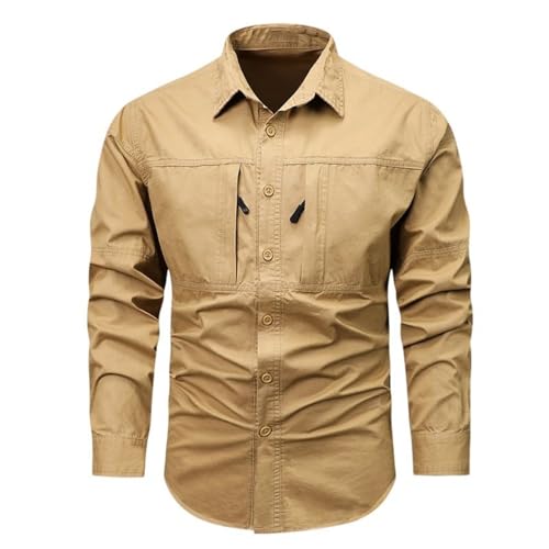 Chemise cargo homme coton infroissable pour éviter le repassage