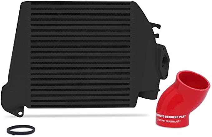 Mishimoto MMTMIC-WRX-08BKRD Top-Mount Intercooler Compatible With Subaru WRX 2008-2014 Black Cooler, Red Hose