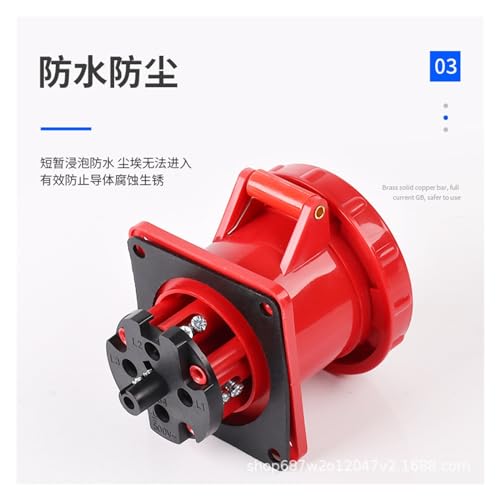 Enchufe industrial oculto IP67 4 orificios 63A ZQ-334 miniatura 4