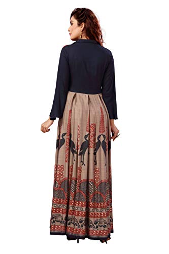 Anarkali Kurti_646 tunique en rayonne avec imprimés graphiques durables - 2