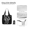 SDEGTHO Black Smoke Music Printed Foldable Grocery Bag, 25L Reusable Shopping Tote, Lightweight Bag for Travel Daily Use #4