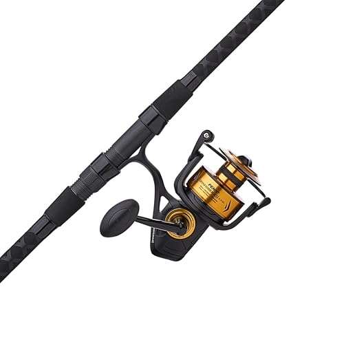 PENN 10' Spinfisher VII Spinning Fishing Rod & 6500 Reel Combo, 15-30lb Line Rating, Heavy Power, IPX5 Sealing, CNC Gear Technology with Brass Main Gear