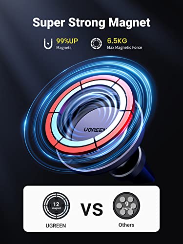 Image of UGREEN MagSafe Car Mount, Magsafe Phone Car Holder, Air Vent 360 Adjustable Magnetic Phone Holder, Strong Magnet, Easily Install, Compatible with iPhone 17 Pro Max and Phones with MagSafe Case