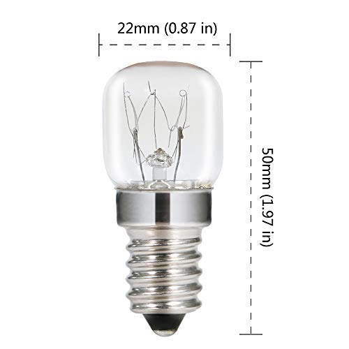 Comyan T22 Ofenlampe 15W 230V, SES E14 dimmbare Salzlampen-Birne, Mikrowellen-Gerätebirne bis zu 250 Grad – 2er Pack