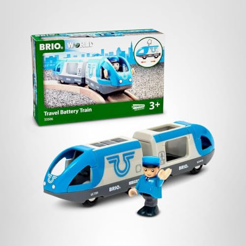 BRIO World - 33506 - Train de Voyageurs à Pile - Train électrique bidirectionnel - Conducteur Inclus - pour Circuit de Train en Bois - Jouet Mixte à partir de 3 Ans