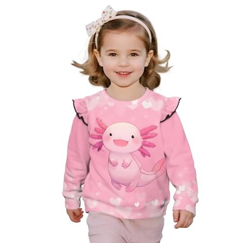 Renewold Girls Sweatshirts Pullover Ruffle Long Sleeve Shirts Toddler Girl T-Shirts Kids Blouses Soft Comfy Tee Tops