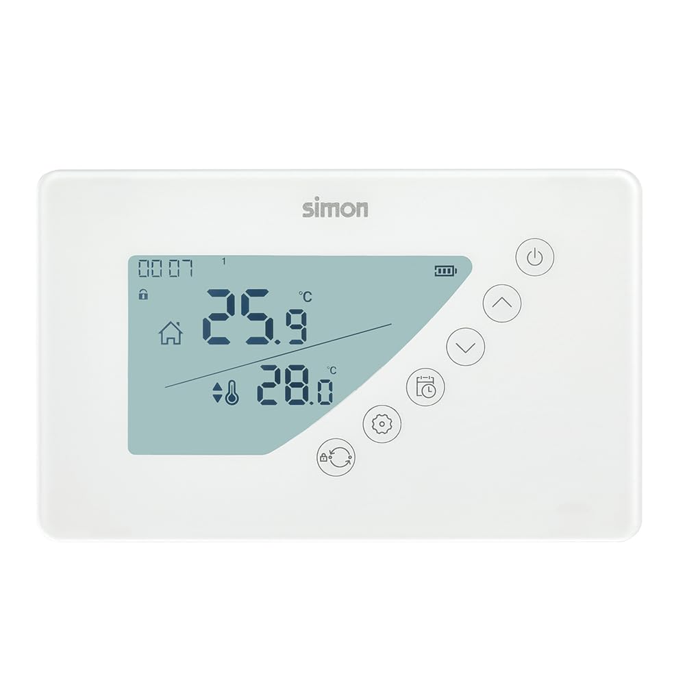 COATI - Termostato Digital, Programación Diaria y Semanal, para Sistemas de Calefacción y Aire Acondicionado, Función Frío/​Calor, Rango de Temperatura 5º a 30º, Modo Confort y Económico, Color Blanco