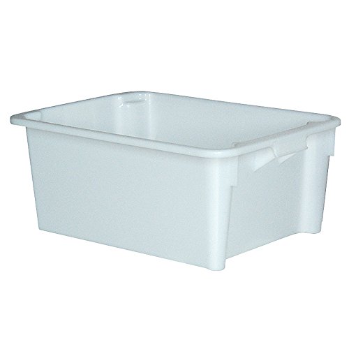 BRB Drehstapelbehälter, LxBxH 800x600x330 mm, Inhalt 110 Liter, Boden und Wände geschlossen, weiß