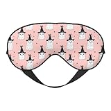Antifaz para dormir de doble cara, bonito estampado de bruja de alpaca, para mujeres y hombres, cubiertas opacas para los ojos para viajes/dormir