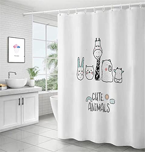 TXSA Duschvorhang 150 X 180CM Antischimmel wasserdicht Shower CurtainsWeißes Tier Antibakteriell Waschbar Duschvorhang Cover