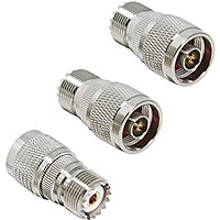 Greluma 3 Stk N-Stecker auf UHF-Buchse, N-Stecker auf PL259-Buchse SO-239-Koaxialstecker für RF-Funkantenne