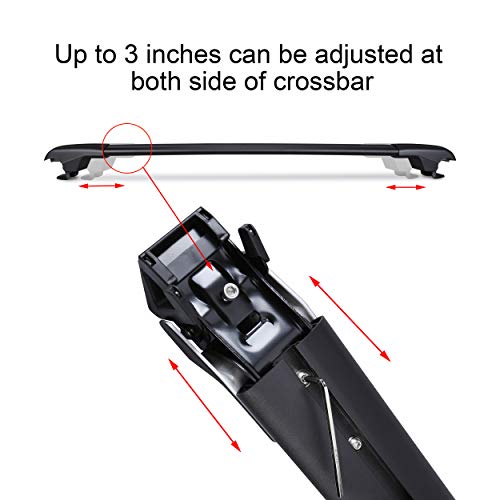 Max Loading 260Lb Heavy Duty Lockable Roof Rack Cross Bars Replacement For Forester 2014-2023/ Crosstrek 2013-2017/Impreza 2012-2019 Black Matte With Anti-Theft Locks (Only Fit Factory Side Rails) #TOP7