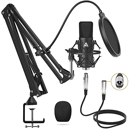 Audio Array AM-C2 XLR Condenser Microphone Kit | Boom Arm, 2M Cable, Pop Filter & Mic Cover | Compatible with Audio Interface, Mixer & preamp | Recording, Podcasting, Streaming, Home Studio (Black) Audio Array AM-C2 XLR Condenser Microphone Kit | Boom Arm, 2M Cable, Pop Filter & Mic Cover | Compatible with Audio Interface, Mixer & preamp | Recording, Podcasting, Streaming, Home Studio (Black)