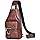 Hjkiopc Sacoche Homme Bandouliere Sac de Poitrine Sac business Sac de Loisir Sac a Dos PU Cuir Pochette Epaule Sac à Dos de Voyage pour Homme Femme (Brun Foncé)