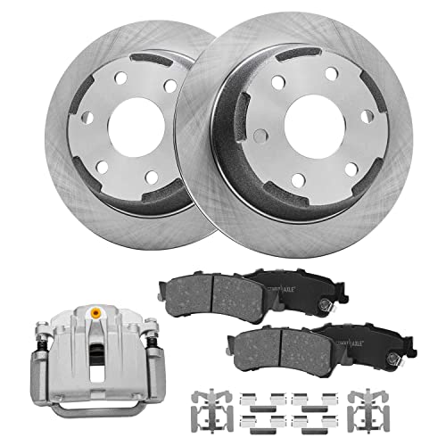 Image of Detroit Axle - 325mm Rear Disc Rotors Brake Pads Left Caliper Replacement