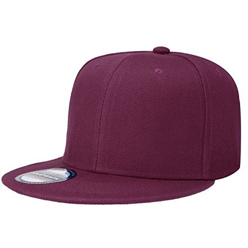 Image of Falari Wholesale 12 Pack Snapback Hat Cap Hip Hop Style Flat Bill Blank Solid Color Adjustable Size