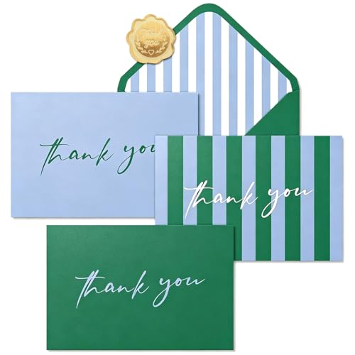 Cartes de remerciement avec enveloppes autocollantes pour anniversaire et fête Whaline