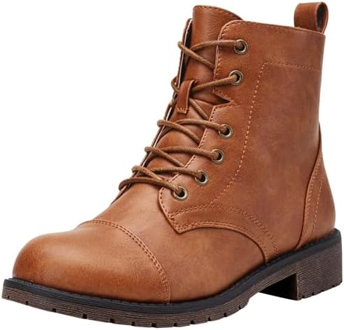 Vepose Women's 910 Ankle Boots Lace up, Flat Fashion Combat Booti...