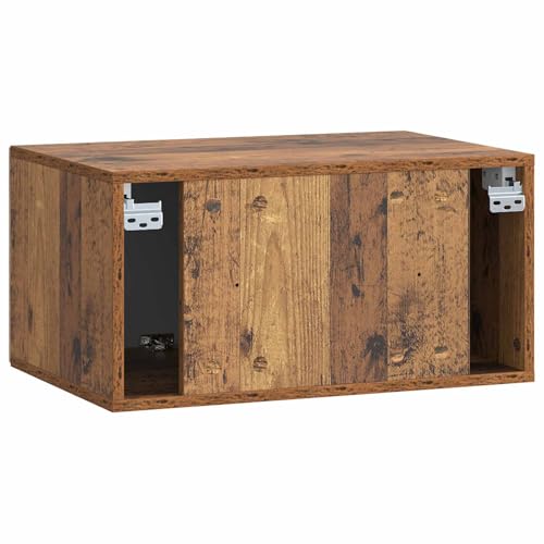 Meuble TV bas suspendu aspect bois vieilli 59,5cm - 7