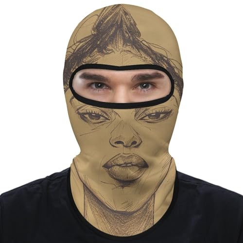 Balaclava para Hombres y Mujeres - Máscara de Esquí Dibujada a Mano, Cubreboca Integral para Ciclismo, Protección contra el Viento y el Frío, Reutilizable y Secado Rápido miniatura 1