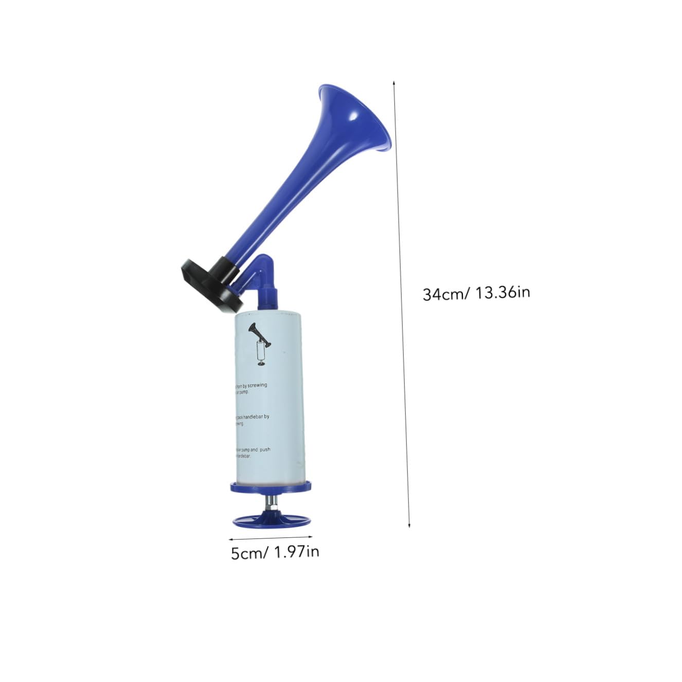 ORFOFE 2 Stück Handliches Air Horn Fan horn für Fußballfans Lautes Hand push Tröte Rote und Blaue Fanfare für Sportveranstaltungen Partys Jubel und Feierlichkeiten