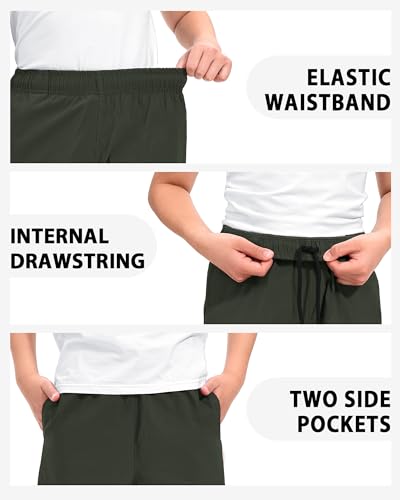 Image of Somaibo Boys Athletic Shorts Kids Quick Dry Basketball Soccer Running Sports Gym Active Performance Shorts with Pockets