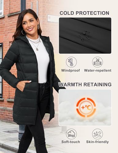 ANOTHER CHOICE Women Packable Puffer Jacket Lightweight Hooded Puffy Jacket4