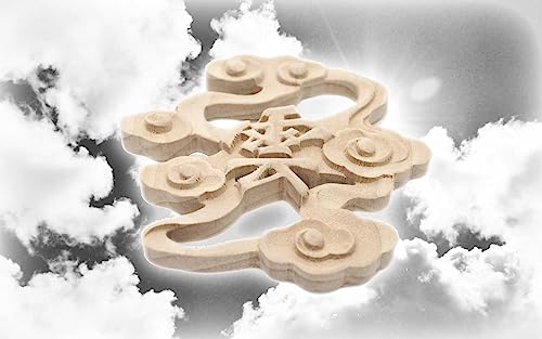 高田神具店×木曽官材 高級仕様 天然木 匠の神具「木彫 雲(形状・文字)約 幅10cm×長さ9cm」木彫り 雲型 神具 神棚 お札立て 神域