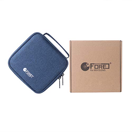 FORE 32 Capacity CD Case for CD/DVD Disc Storage Wallet Organizer Bag Color Blue - Thumbnail 6